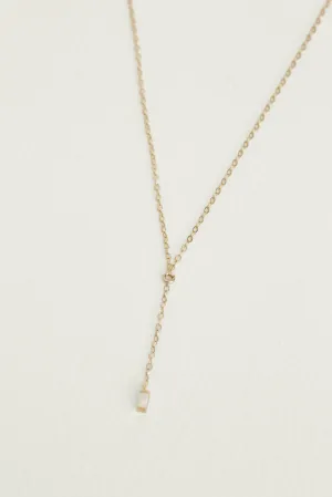 Leslie Francesca Lariat Opal Bar Necklace