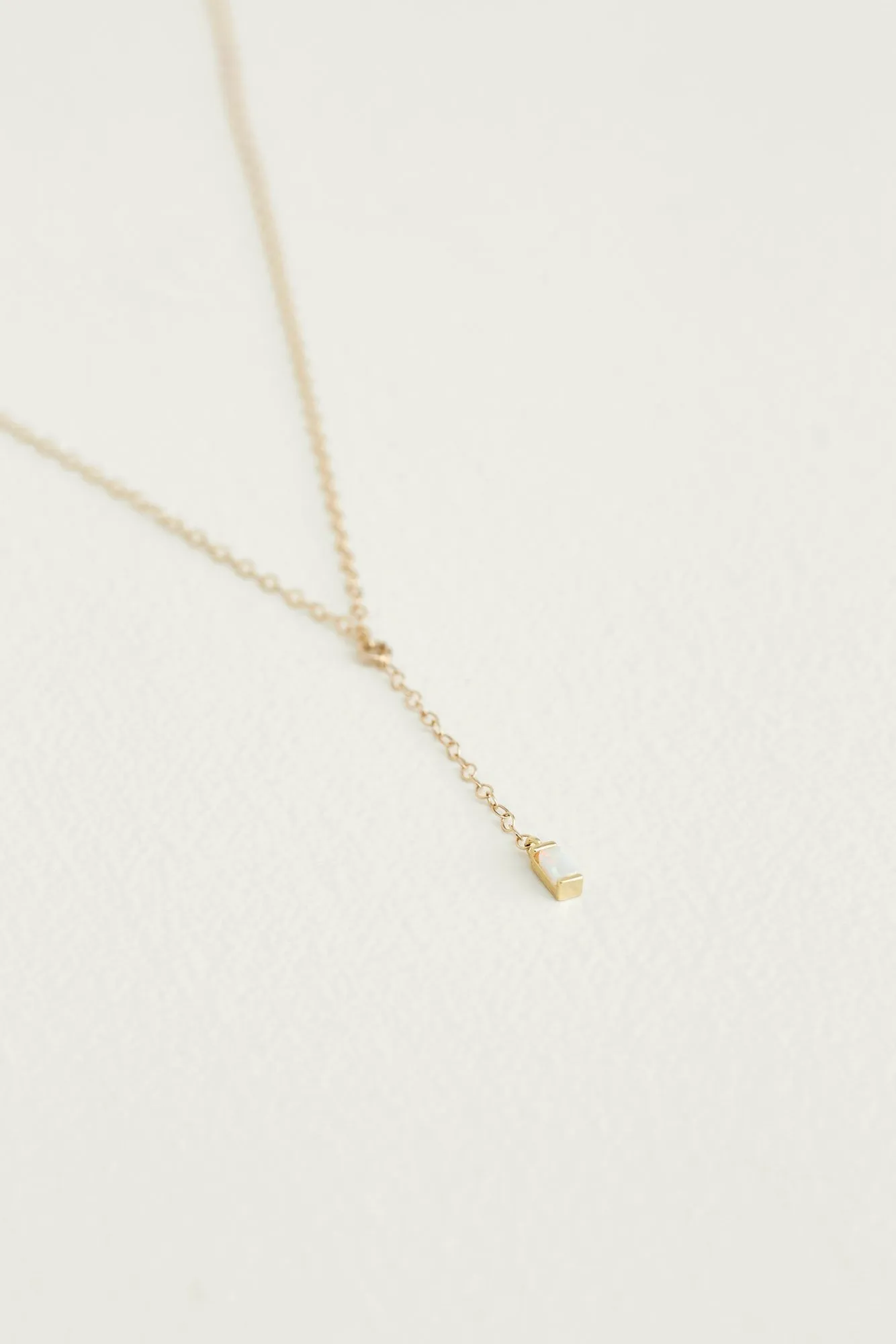 Leslie Francesca Lariat Opal Bar Necklace