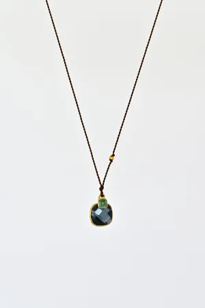 London Blue Topaz   Emerald Necklace