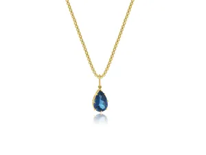 London Blue Topaz Yellow Gold Pendant