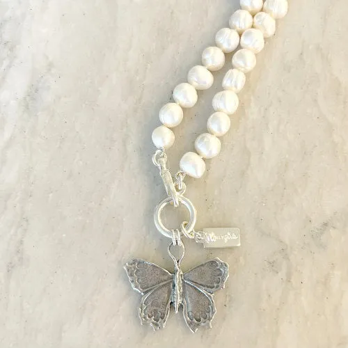 Mia Butterfly Pearl Necklace