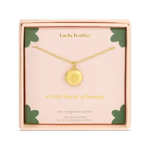 Mini Engraved Locket Necklace - Flower