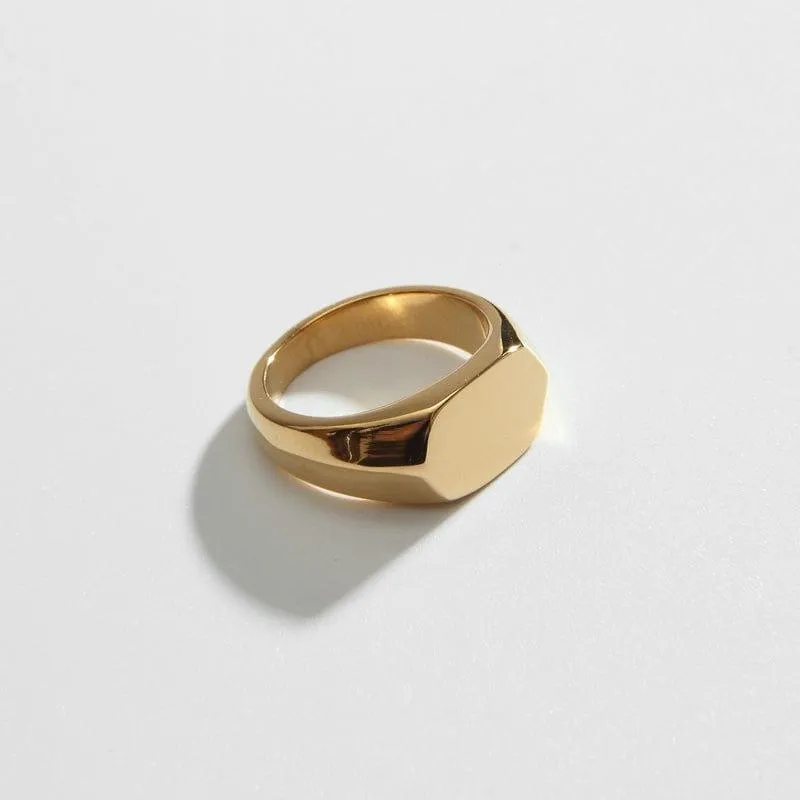 Mini Hexagon Signet Ring