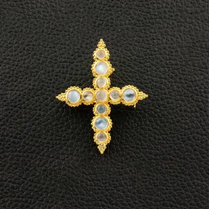 Moonstone Cross Pin