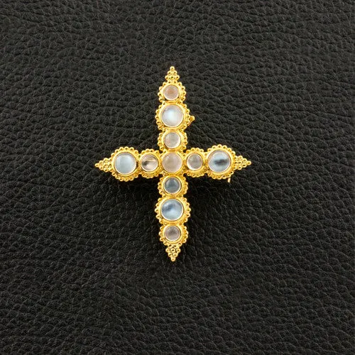 Moonstone Cross Pin