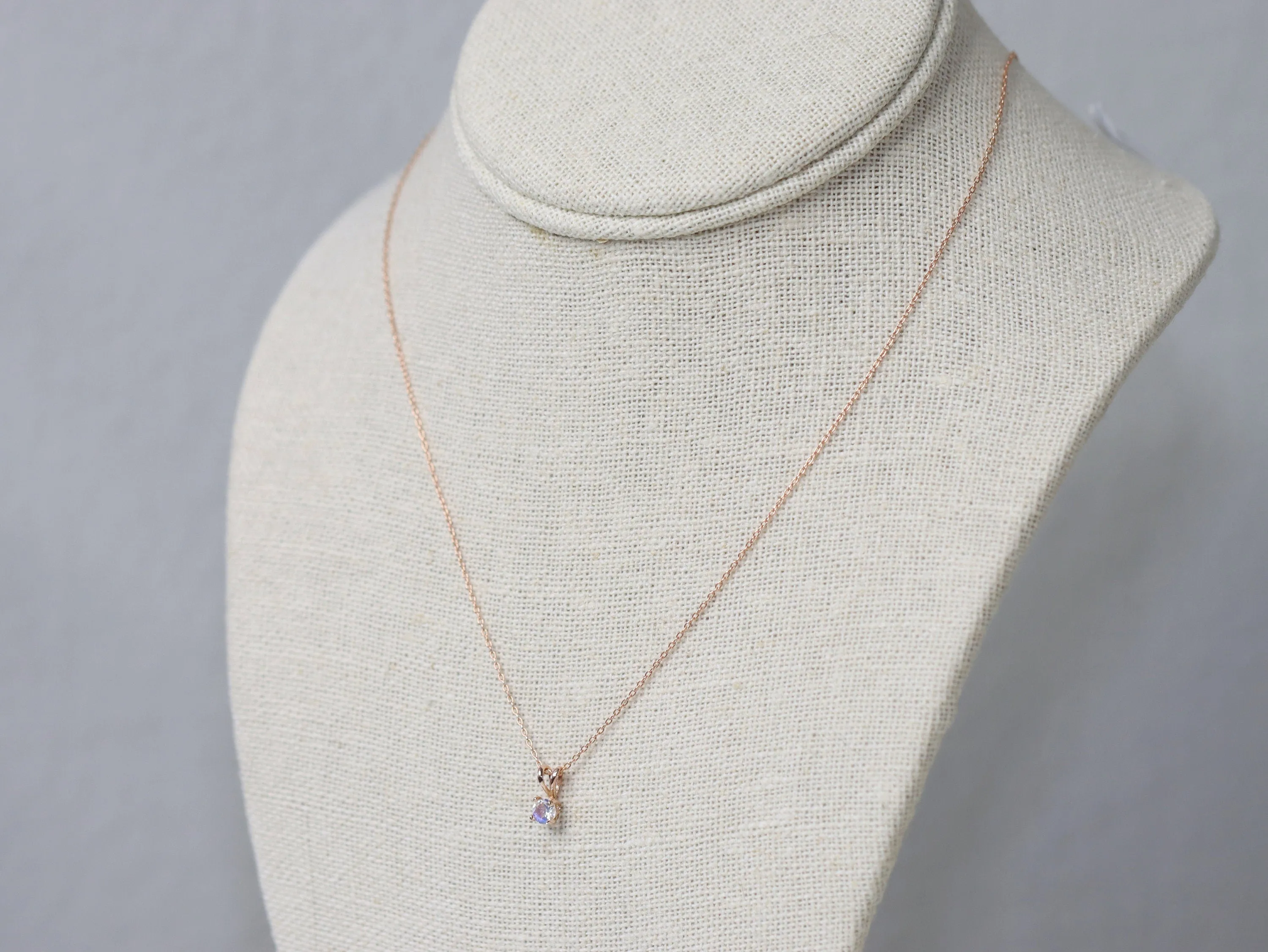 Moonstone Necklace, 4mm Round Faceted
