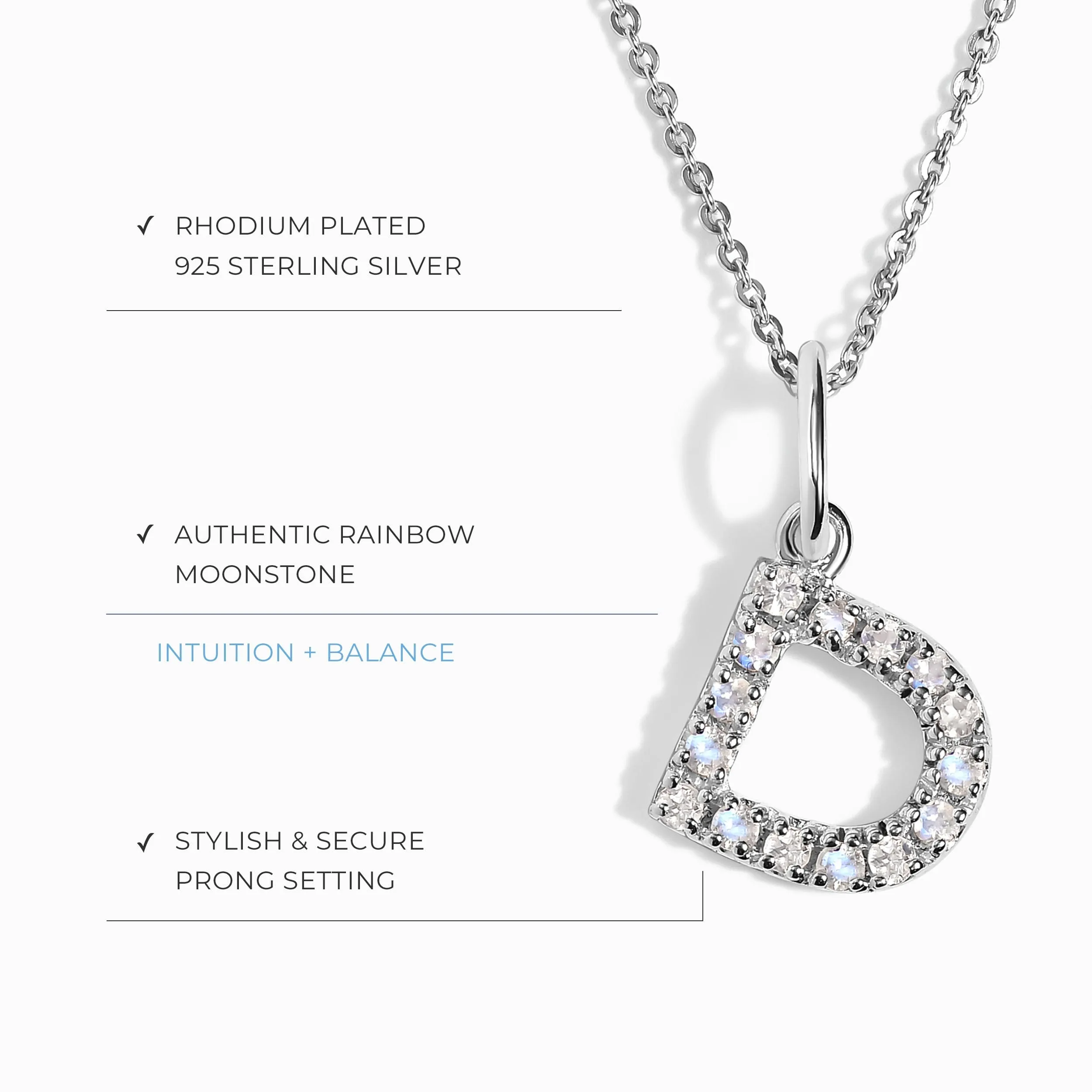 Moonstone Necklace - Alphabet