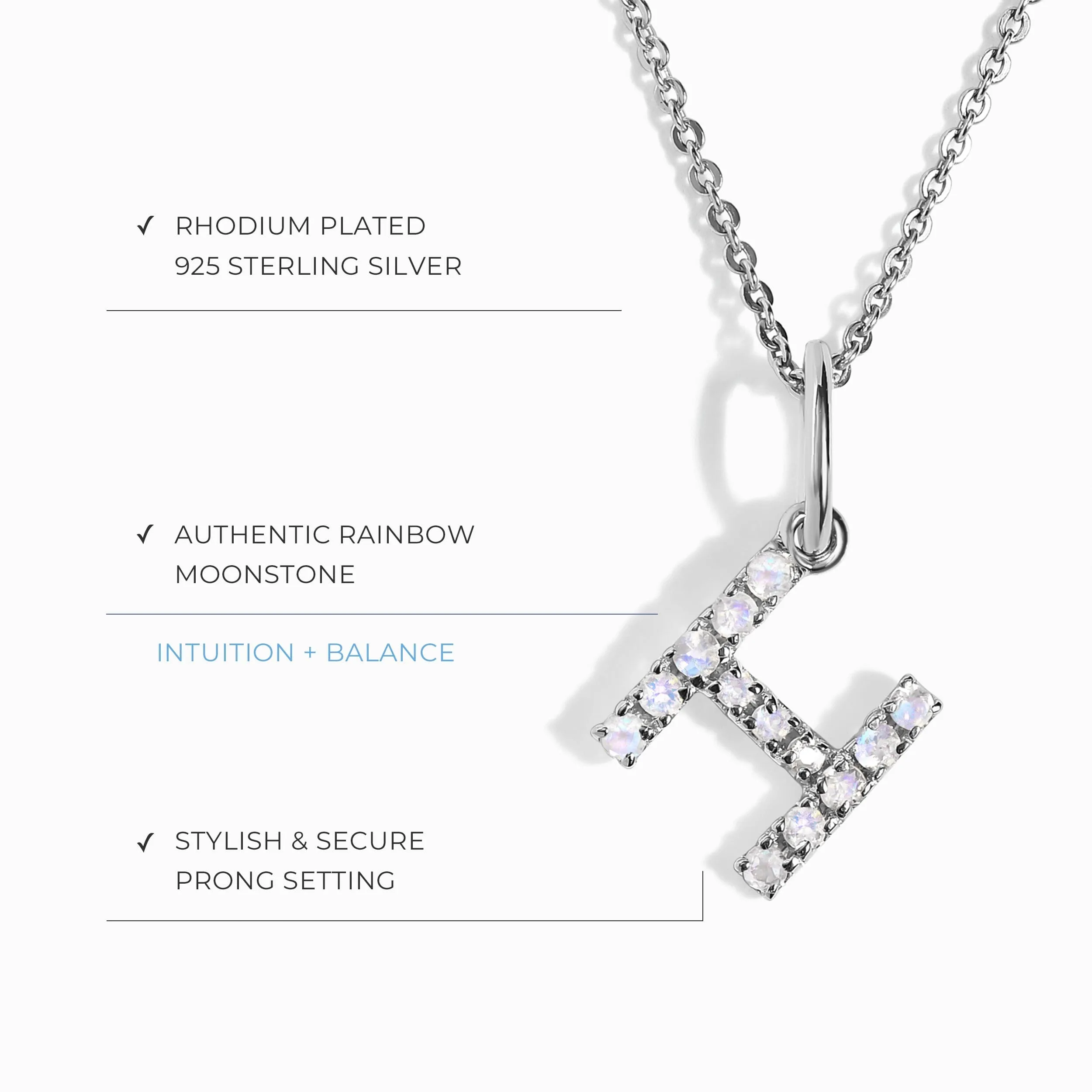 Moonstone Necklace - Alphabet