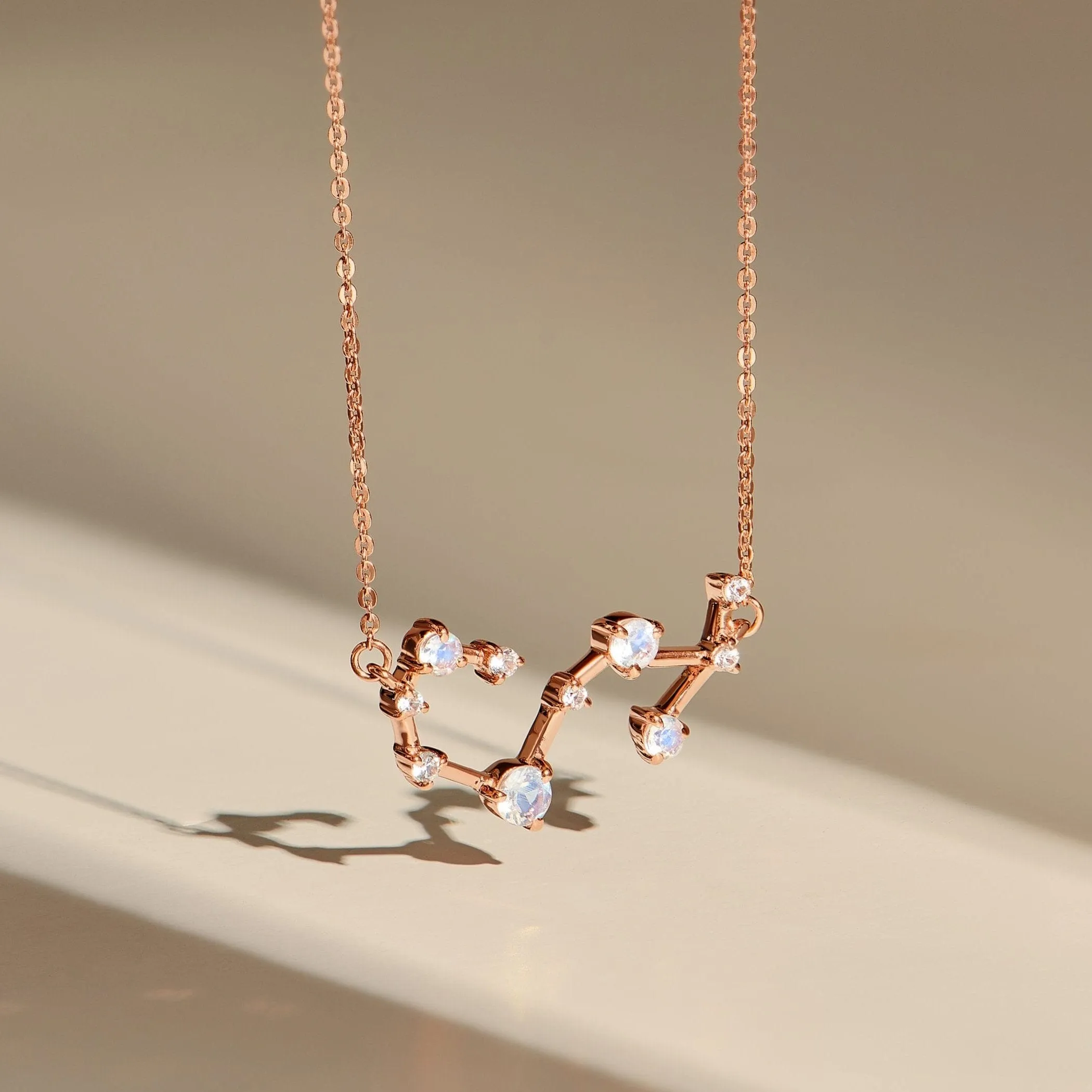Moonstone Necklace - Scorpio Zodiac Constellation