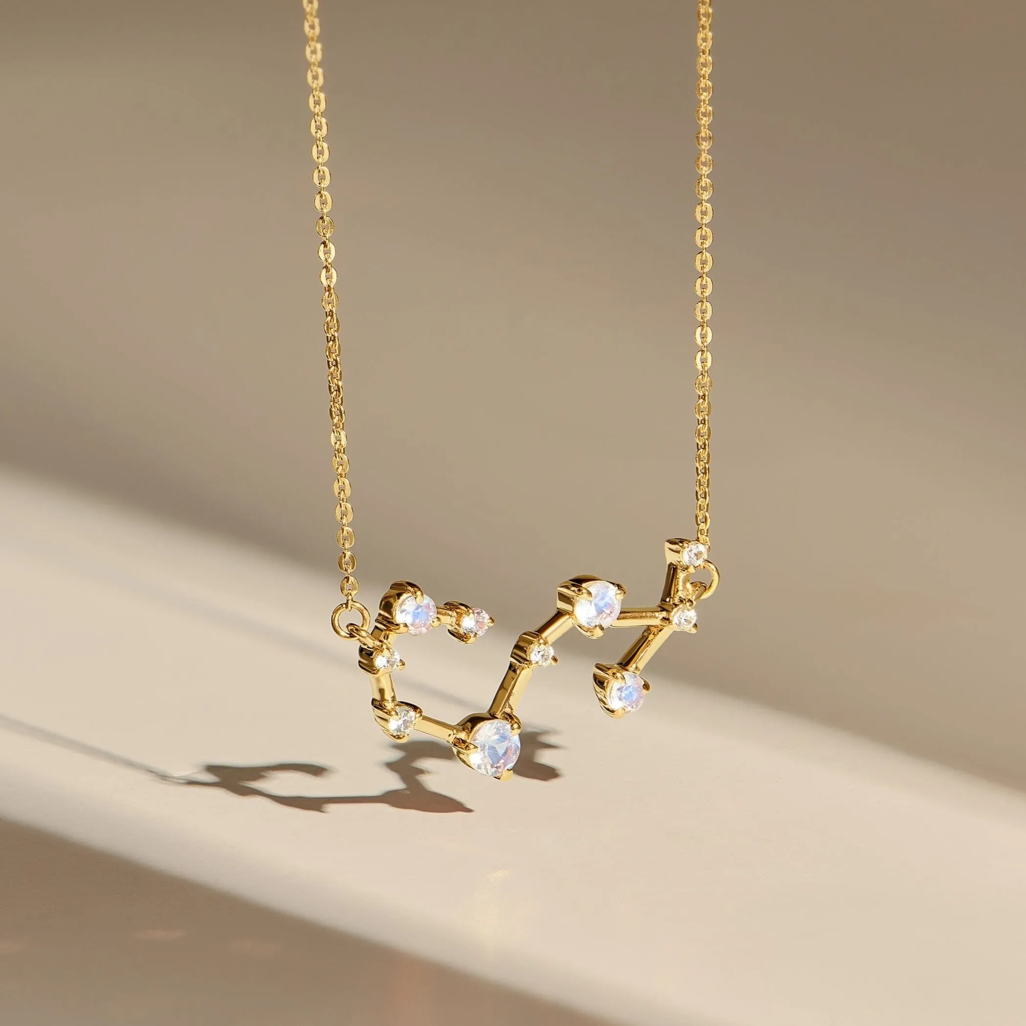 Moonstone Necklace - Scorpio Zodiac Constellation