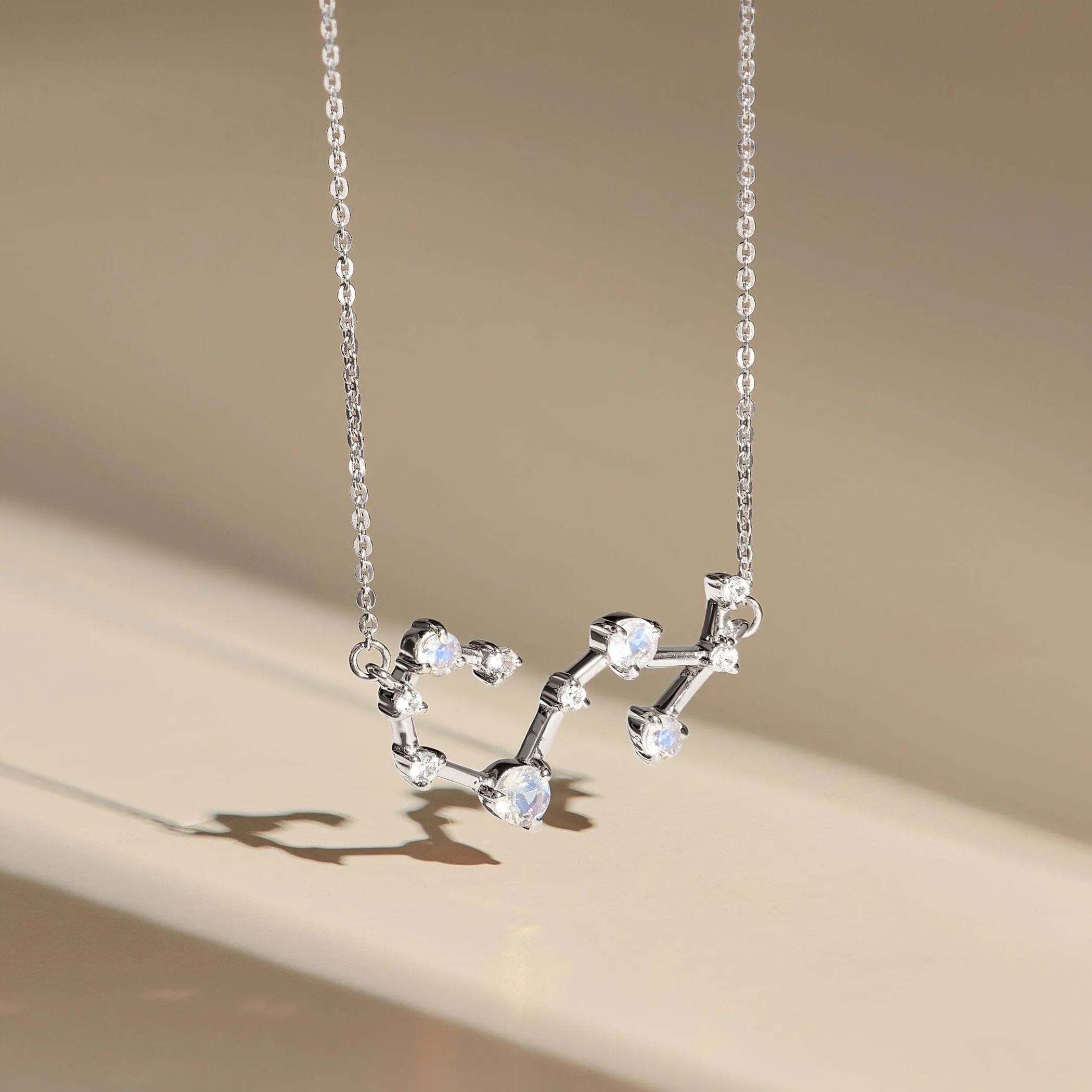 Moonstone Necklace - Scorpio Zodiac Constellation