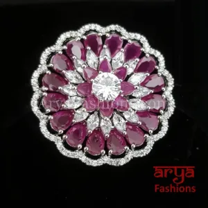 Naavi Cubic Zirconia Statement Victorian Cocktail Ring