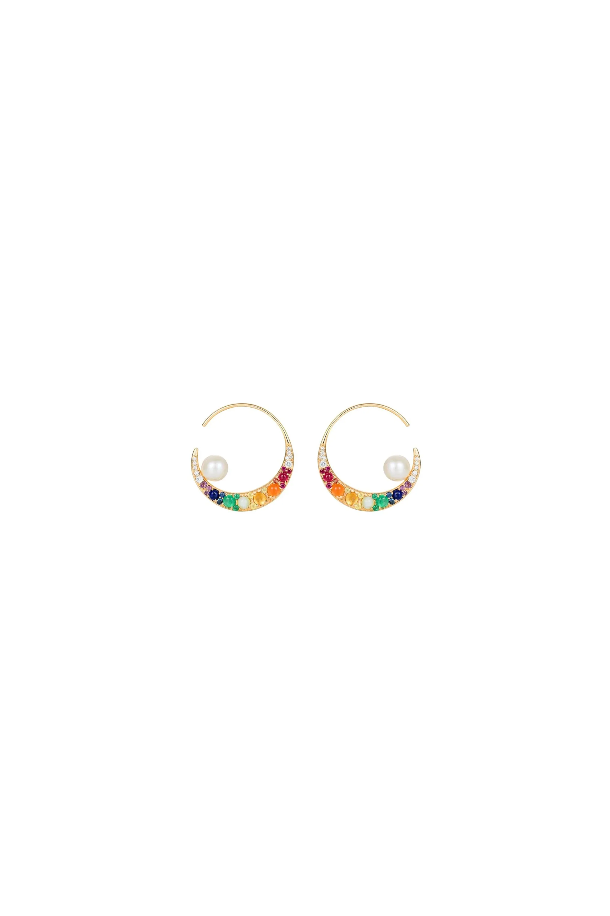 Navratna Moon Earrings Small