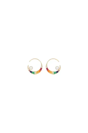 Navratna Moon Earrings Small