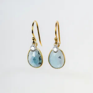 NEW! London Blue Topaz with White Zircon in Vermeil Earrings by Sarah Richardson
