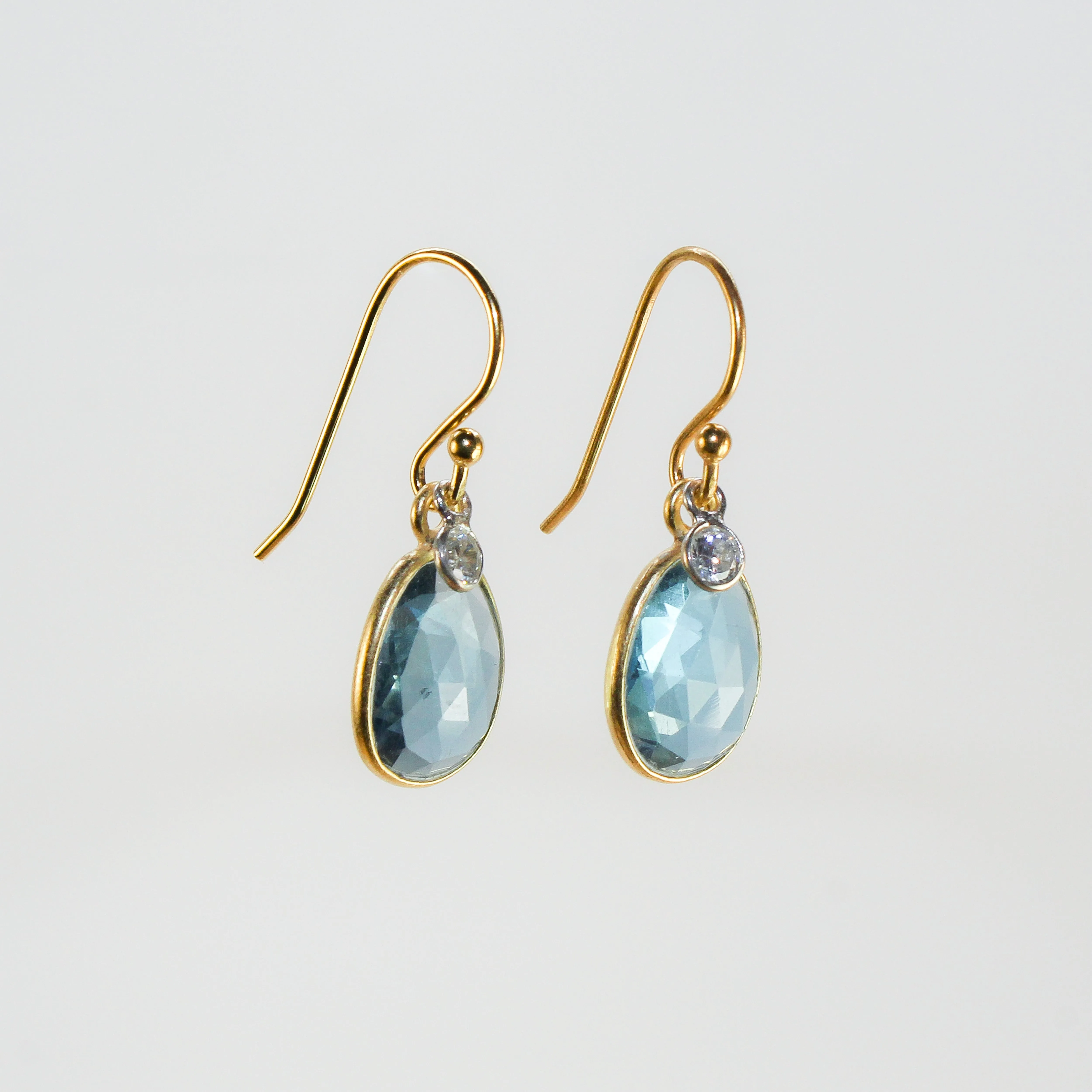NEW! London Blue Topaz with White Zircon in Vermeil Earrings by Sarah Richardson