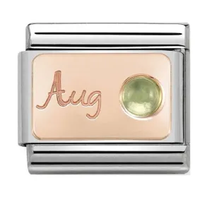 NOMINATION Charm Rose Gold and Peridot August
