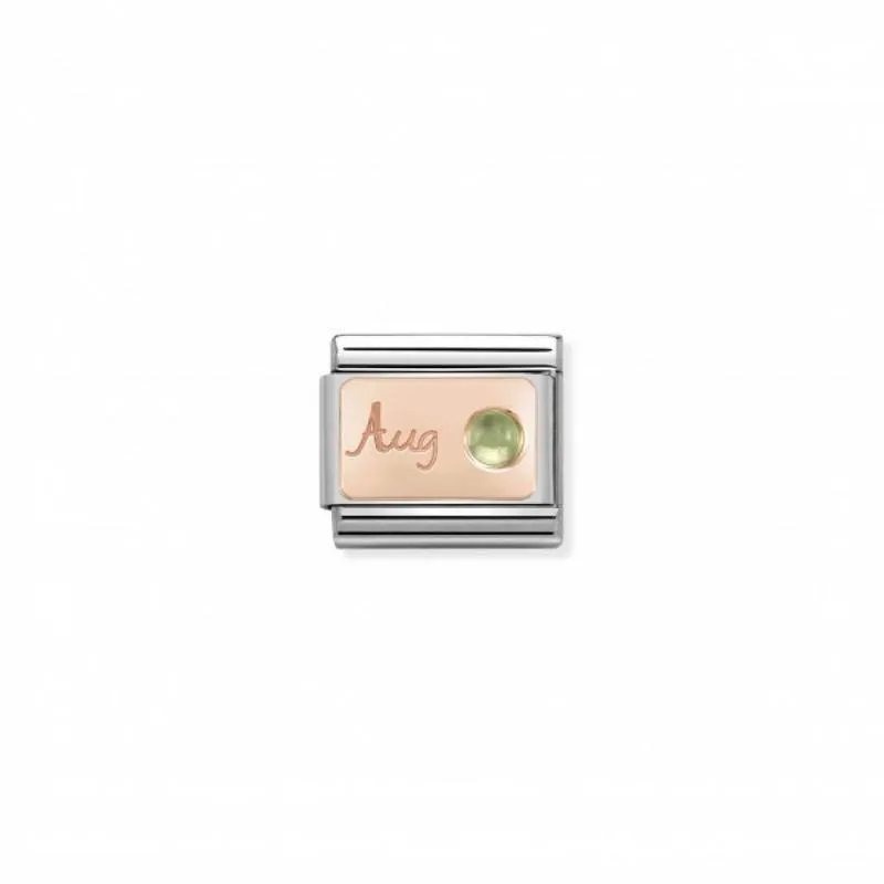 Nomination Composable Link August, Perdiot Stone, 9K Rose Gold