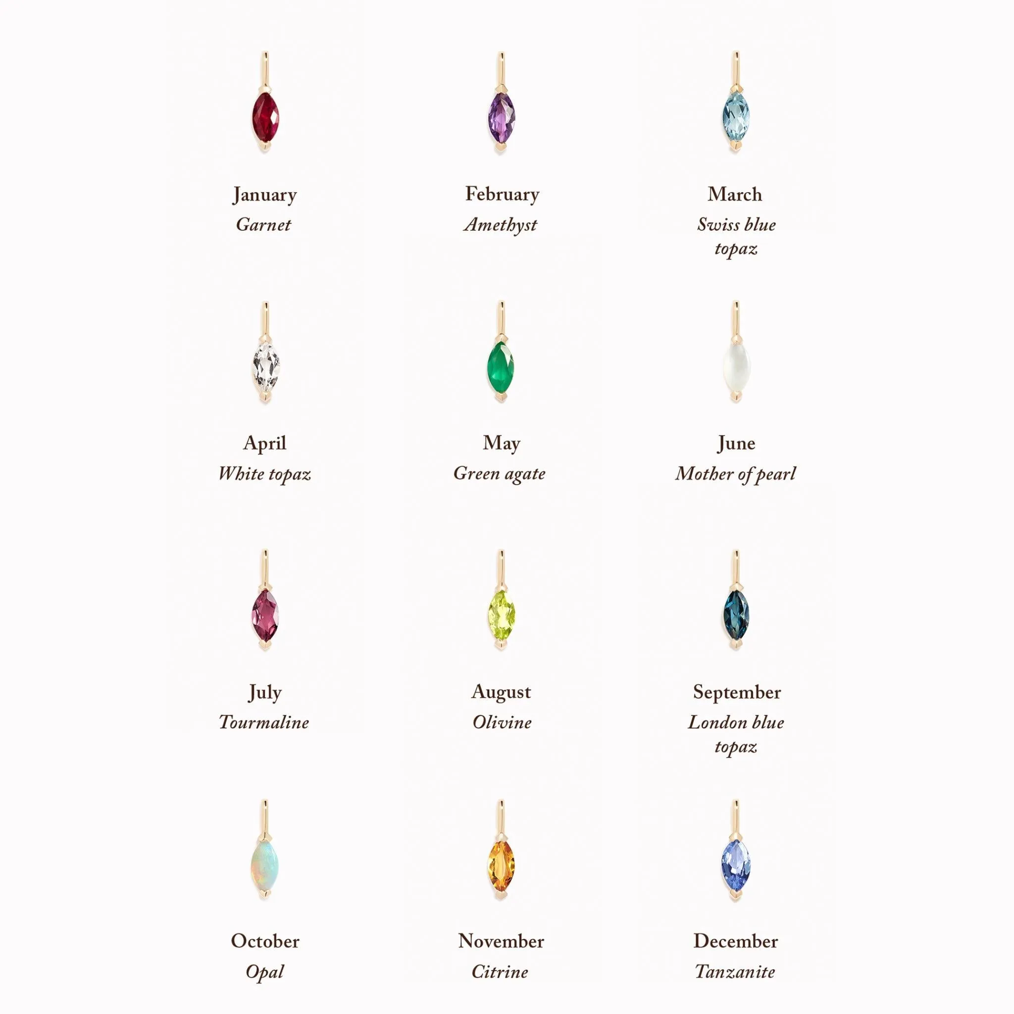 October Birthstone Pendant 14k Gold - Opal