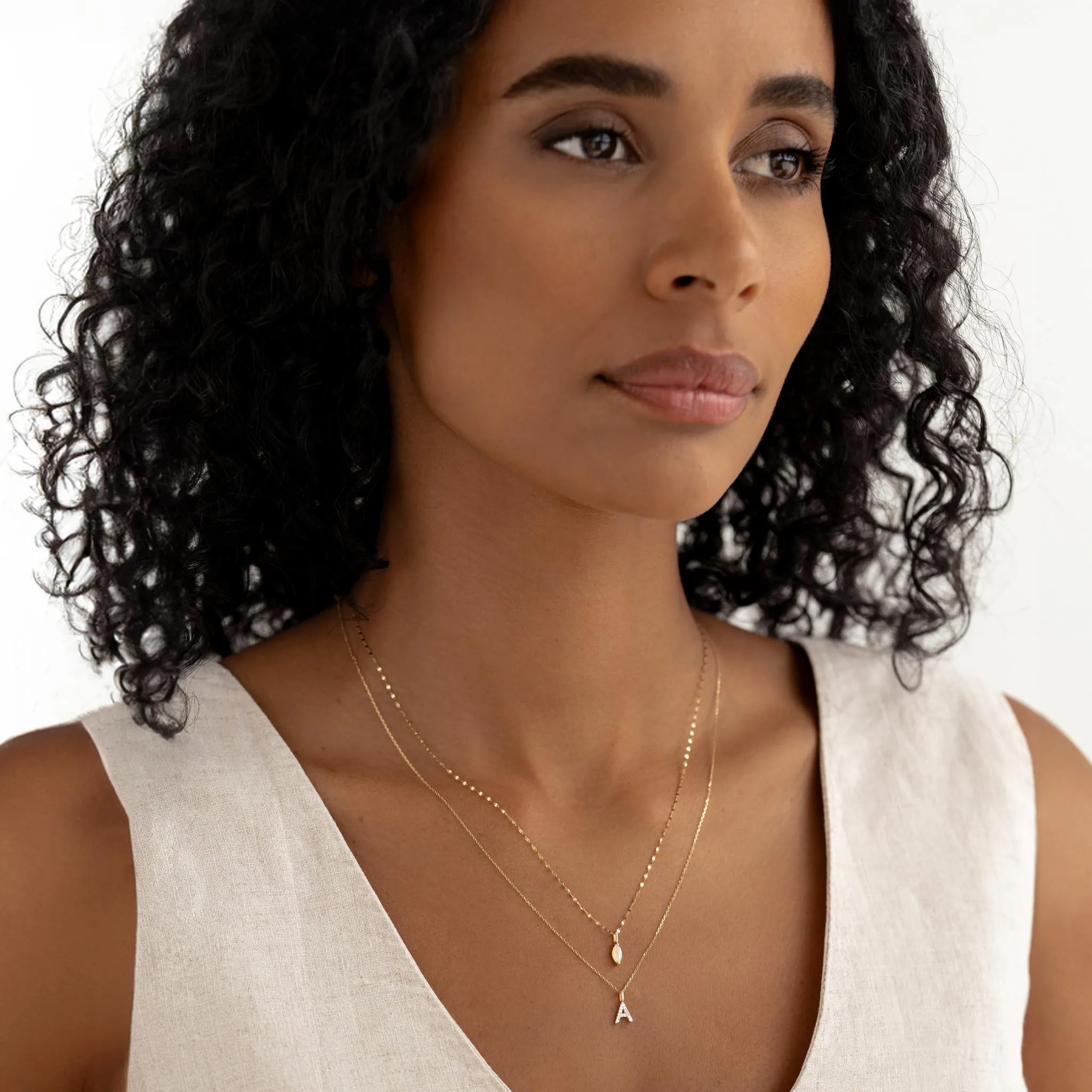 October Birthstone Pendant 14k Gold - Opal
