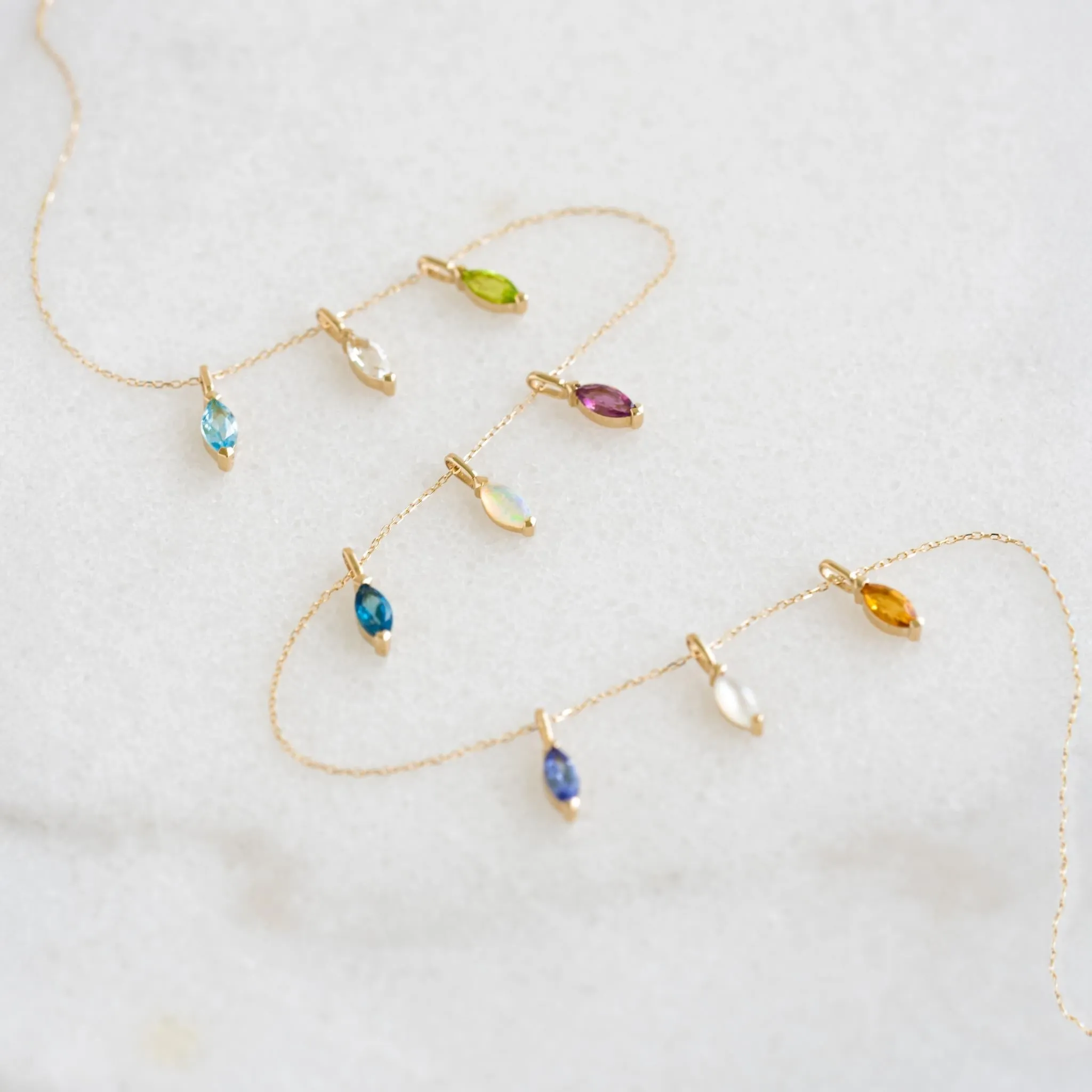 October Birthstone Pendant 14k Gold - Opal