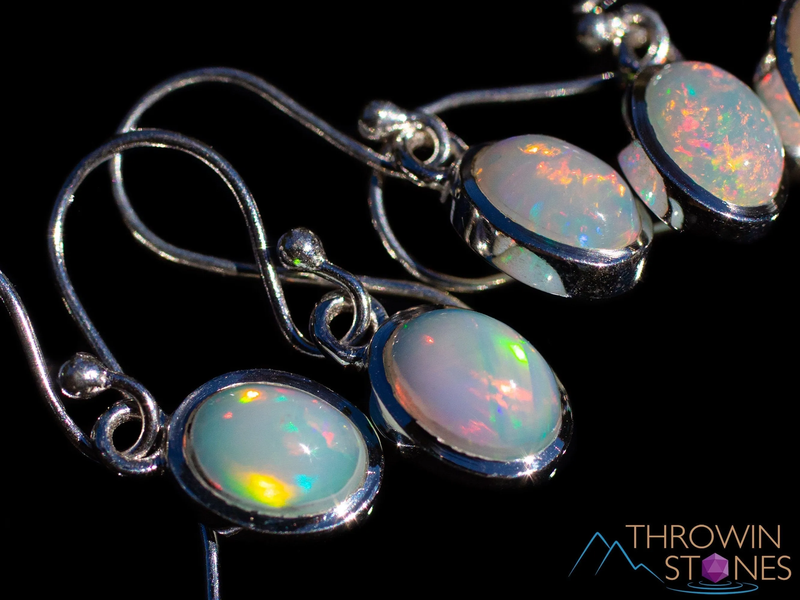 OPAL Earrings - Sterling Silver, Opal Earrings Dangle, Birthstone Jewelry, Welo Opal, E1922