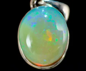 OPAL Pendant - Pinfire, Sterling Silver - Birthstone Jewelry, Opal Cabochon Necklace, Welo Opal, 54382