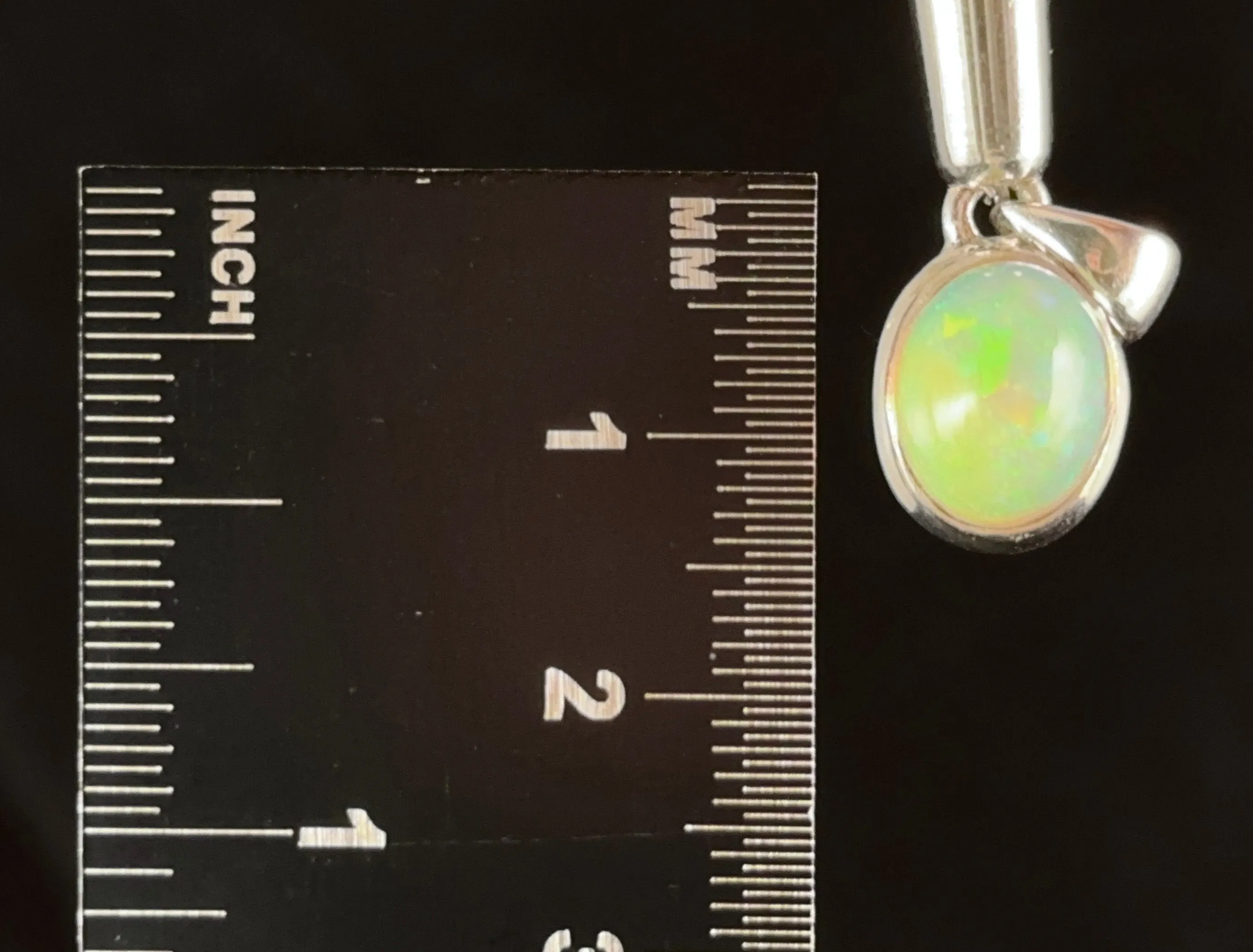 OPAL Pendant - Pinfire, Sterling Silver - Birthstone Jewelry, Opal Cabochon Necklace, Welo Opal, 54382
