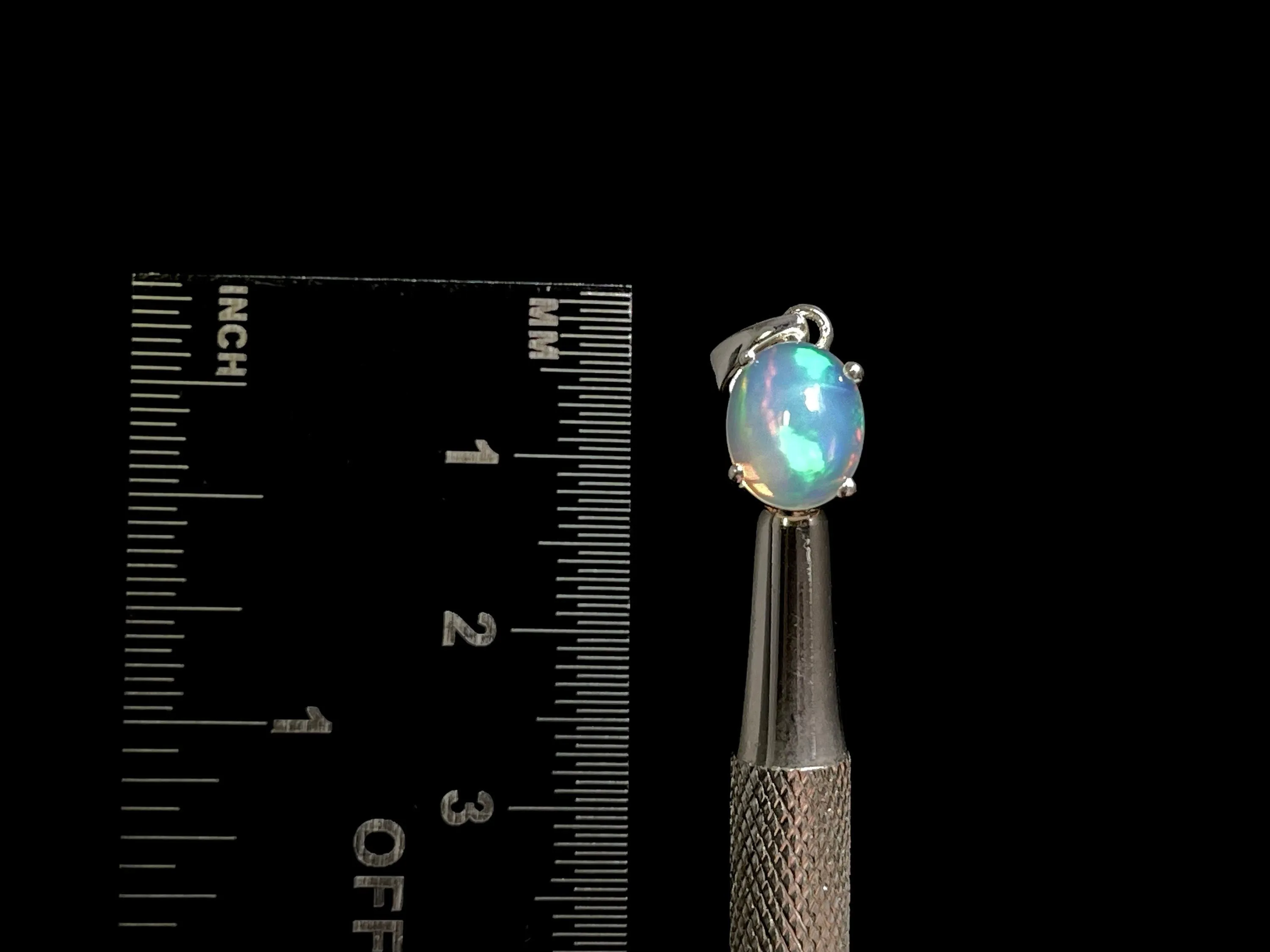 OPAL Pendant - Sterling Silver, 8x10mm Oval Cabochon - Birthstone Jewelry, Opal Cabochon Necklace, Welo Opal, 49076