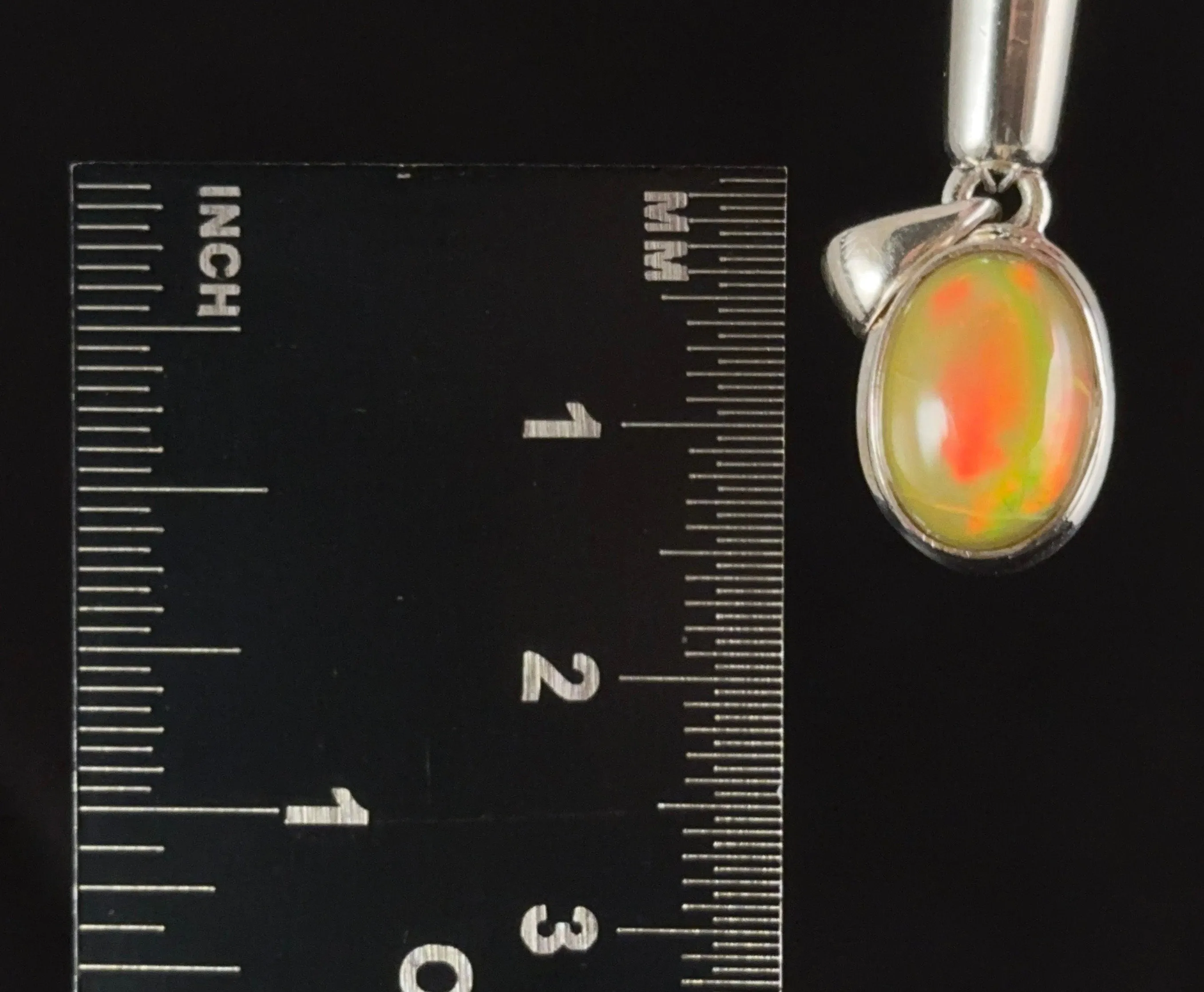 OPAL Pendant - Sterling Silver - Birthstone Jewelry, Opal Cabochon Necklace, Welo Opal, 54387