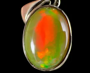 OPAL Pendant - Sterling Silver - Birthstone Jewelry, Opal Cabochon Necklace, Welo Opal, 54387