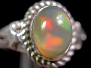 OPAL RING - Sterling Silver, Size 6 - Ethiopian Opal Rings for Women, Bridal Jewelry, Welo Opal, 49227