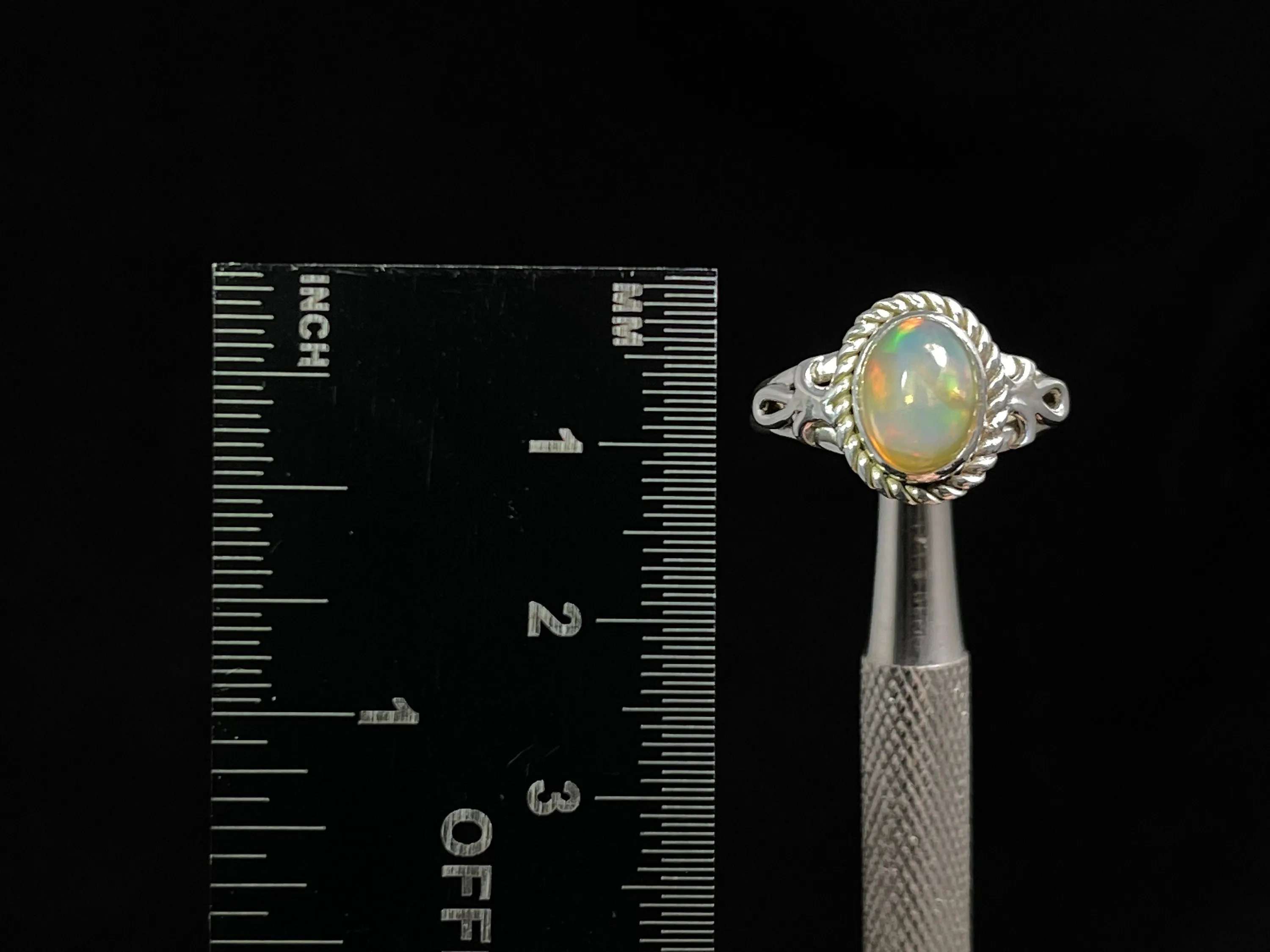 OPAL RING - Sterling Silver, Size 6 - Ethiopian Opal Rings for Women, Bridal Jewelry, Welo Opal, 49227