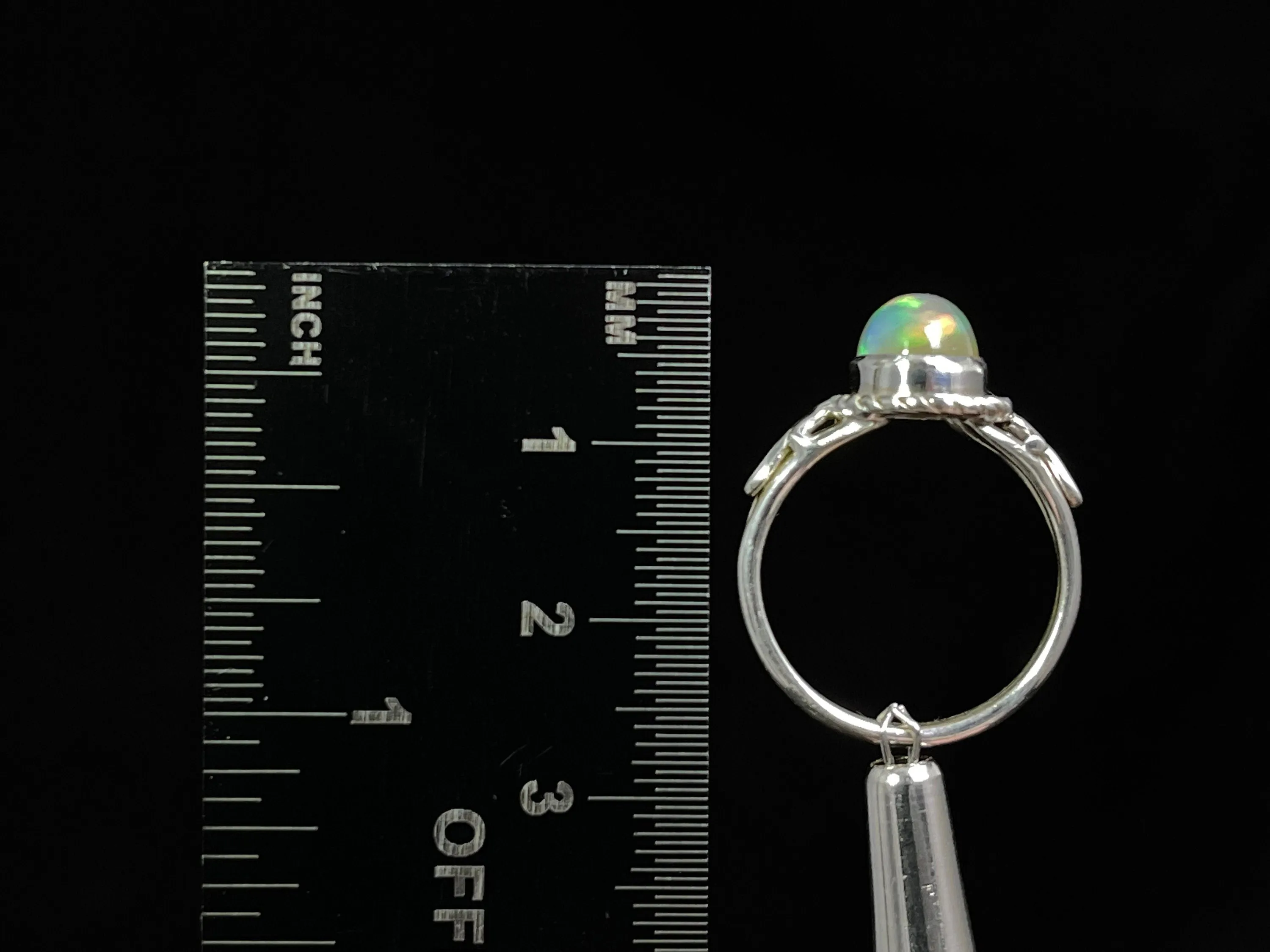 OPAL RING - Sterling Silver, Size 6 - Ethiopian Opal Rings for Women, Bridal Jewelry, Welo Opal, 49227