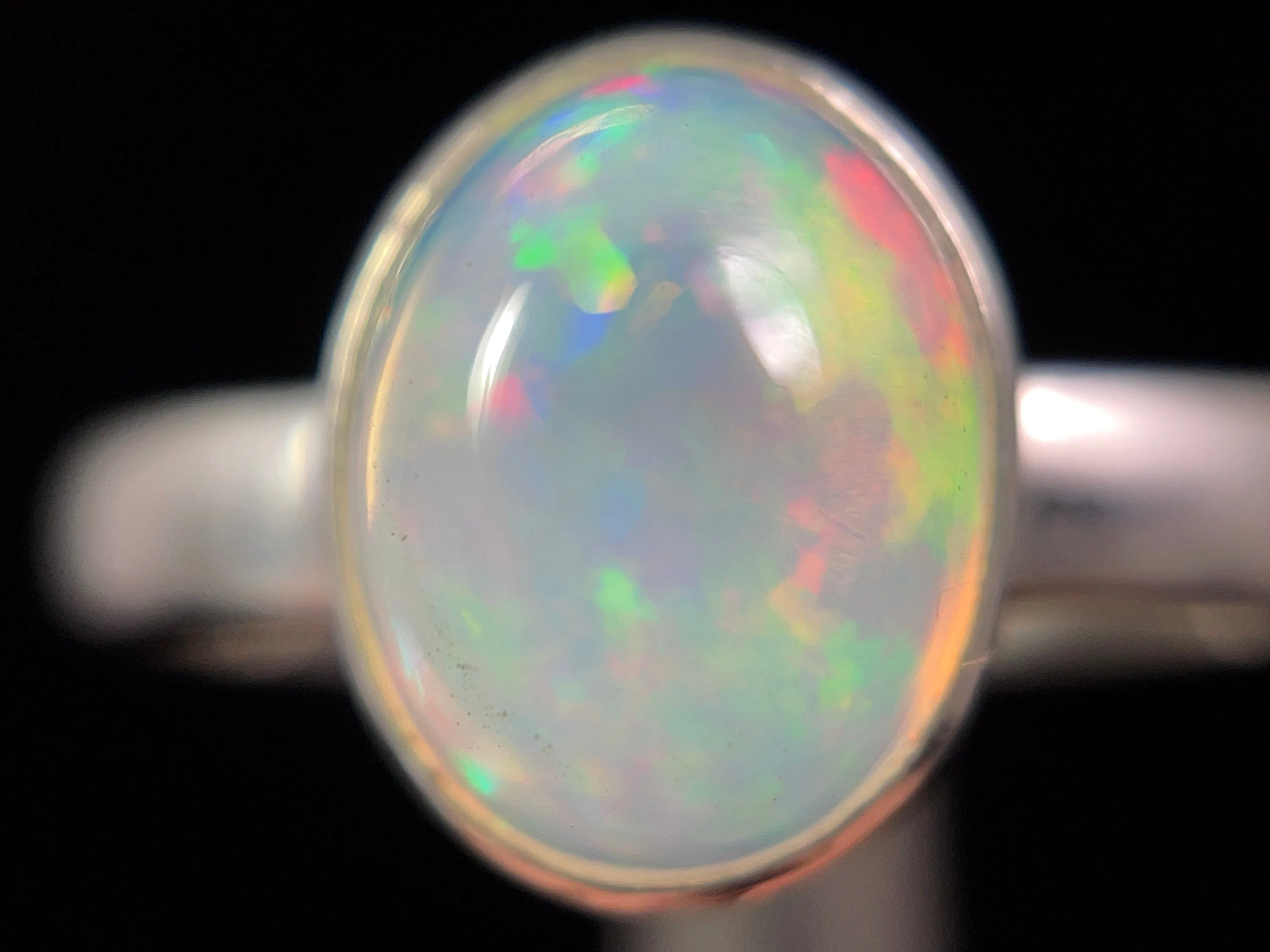 OPAL RING - Sterling Silver, Size 8.5 - Dainty Opal Ring, Opal Jewelry, Welo Opal, 49256