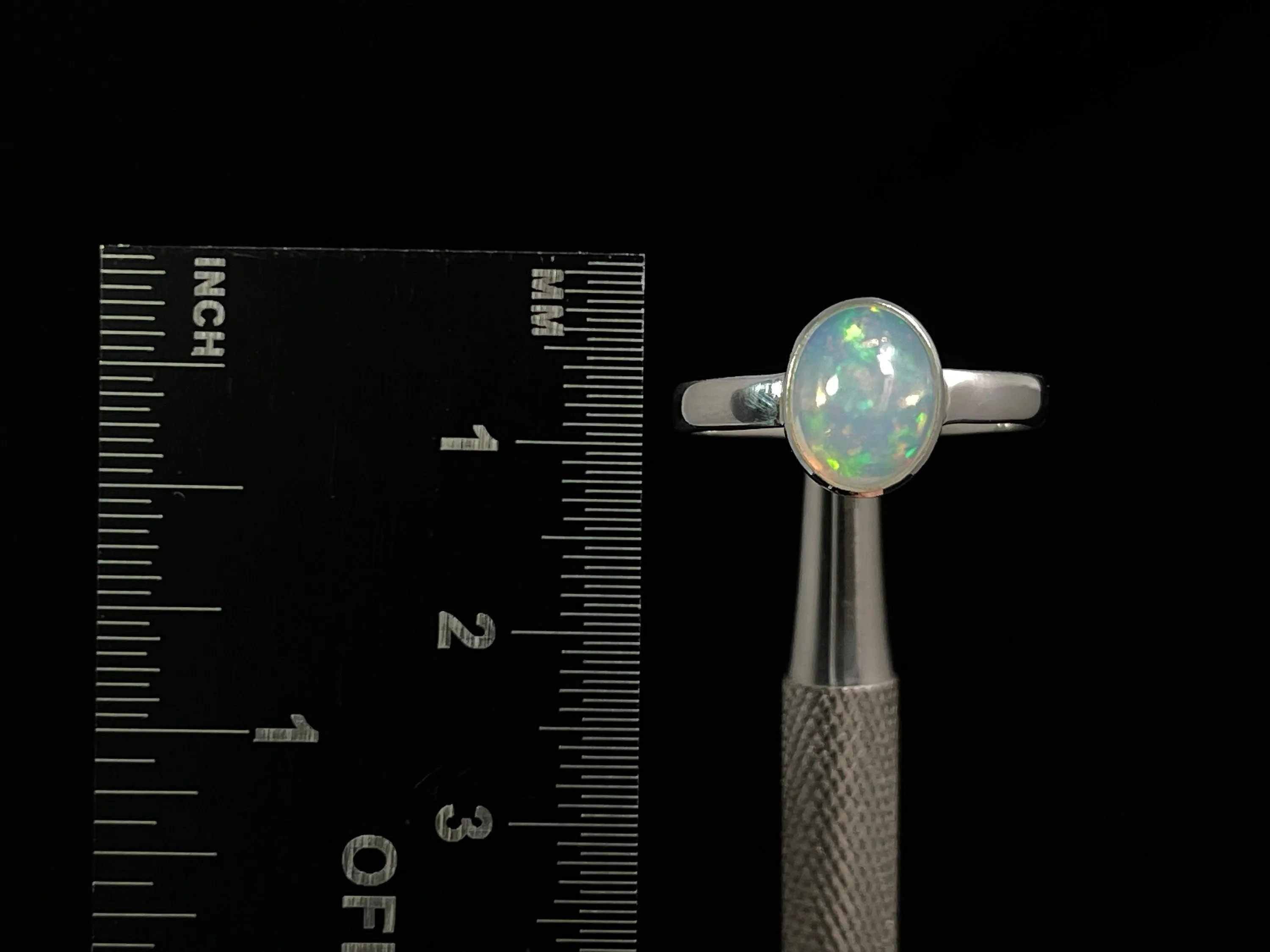 OPAL RING - Sterling Silver, Size 8.5 - Dainty Opal Ring, Opal Jewelry, Welo Opal, 49256