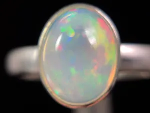 OPAL RING - Sterling Silver, Size 8.5 - Dainty Opal Ring, Opal Jewelry, Welo Opal, 49256