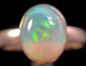OPAL RING - Sterling Silver, Size 8.5 - Dainty Opal Ring, Opal Jewelry, Welo Opal, 49260