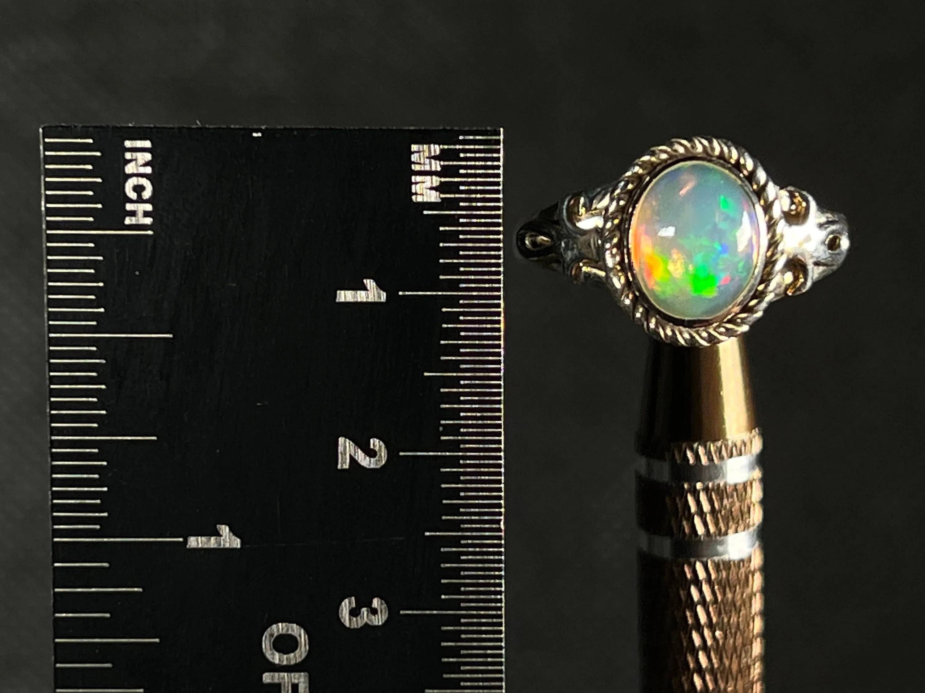 OPAL RING - Sterling Silver, Size 9.5 - Ethiopian Opal Rings for Women, Bridal Jewelry, Welo Opal, 51777