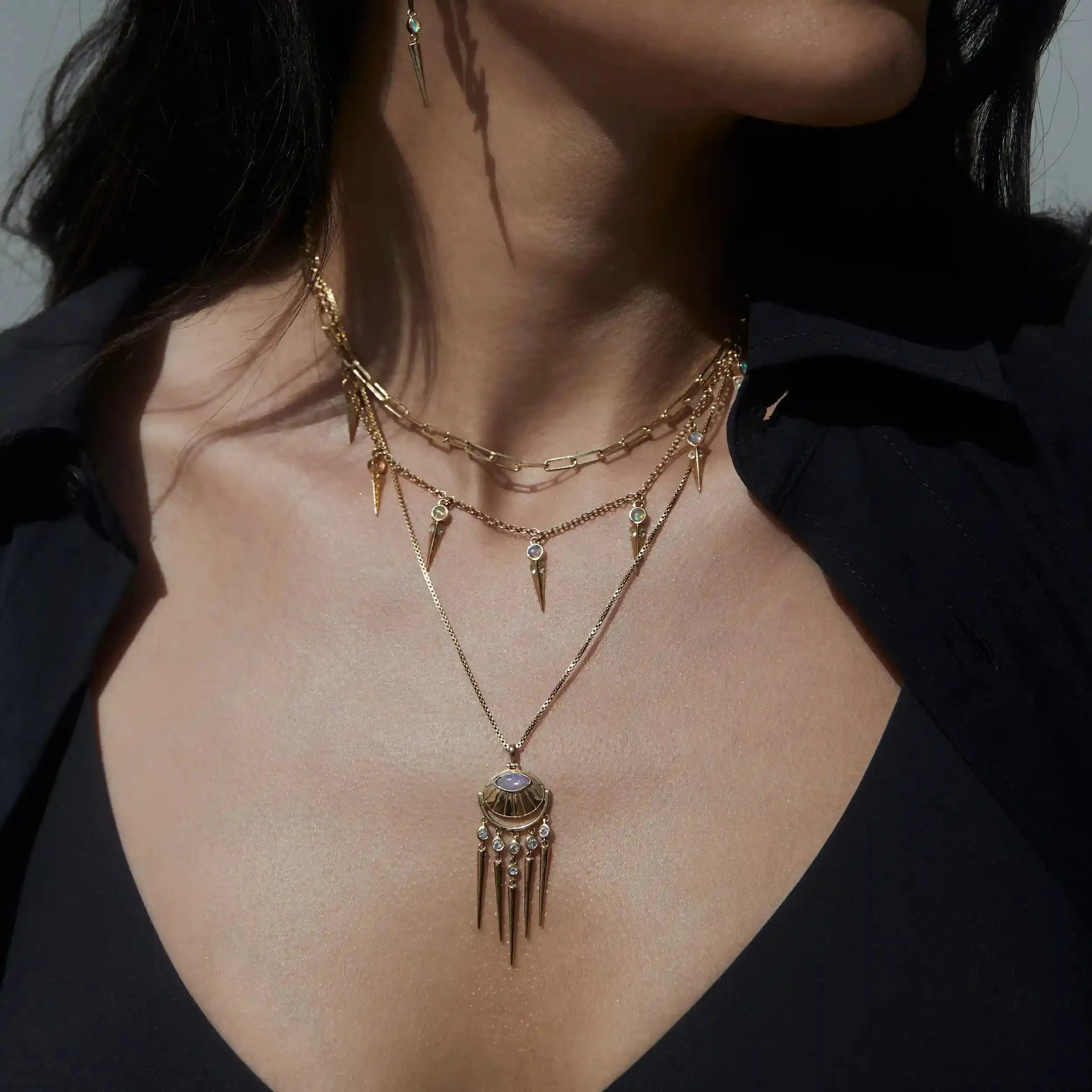 Opal Wind Chime Necklace