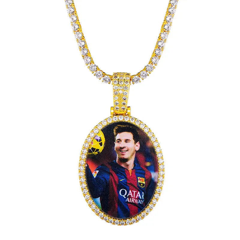Oval Photo Locket Necklace-Picture Locket Necklace