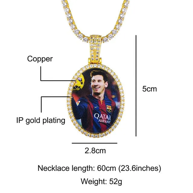 Oval Photo Locket Necklace-Picture Locket Necklace