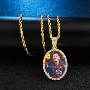 Oval Photo Locket Necklace-Picture Locket Necklace