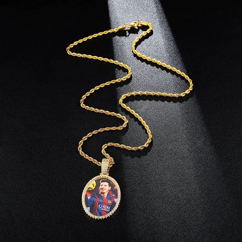 Oval Photo Locket Necklace-Picture Locket Necklace
