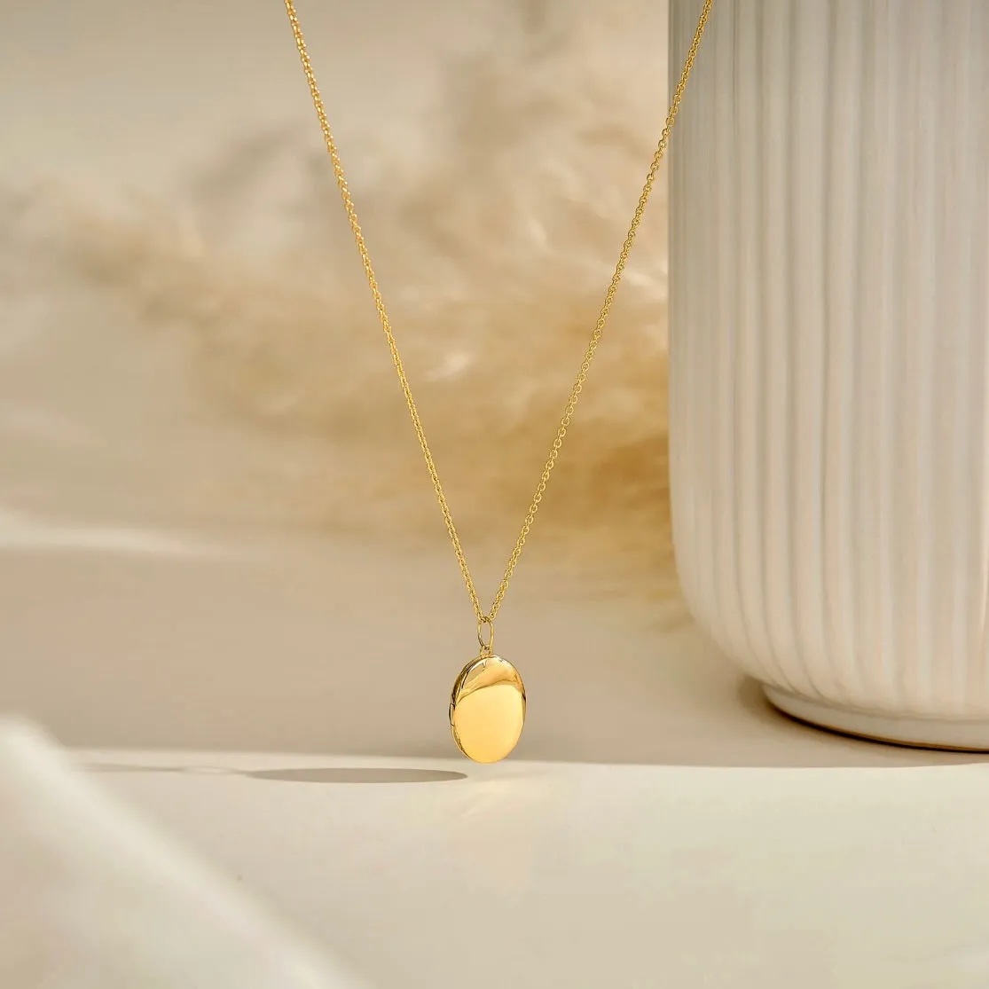 Oval Photo Locket Necklace