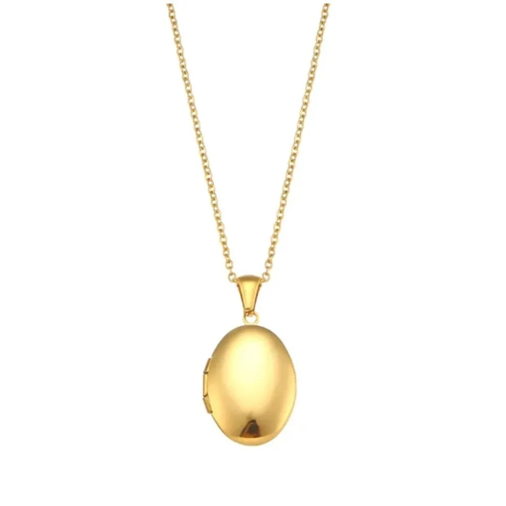 Oval Photo Locket Necklace