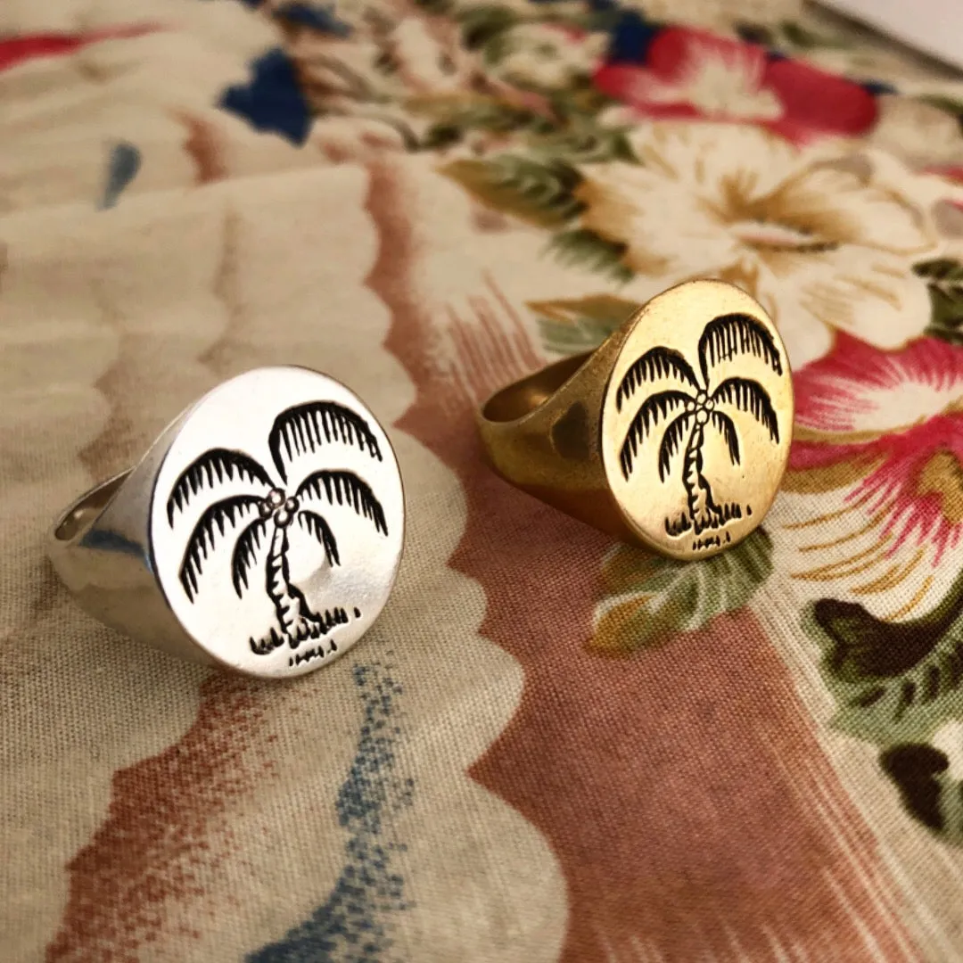 Palm Tree Signet Ring