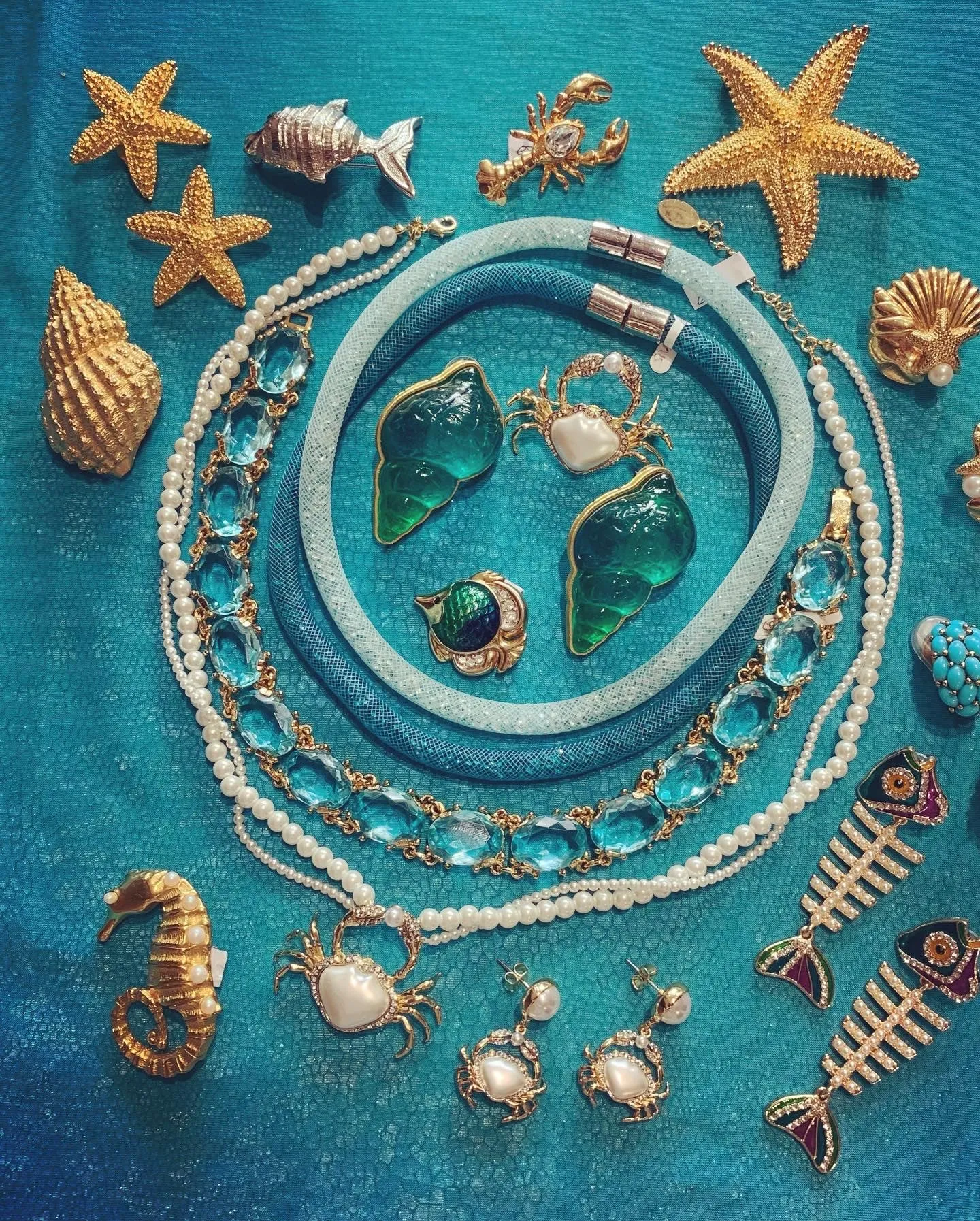 Pearl Crab necklace by Bill Skinner