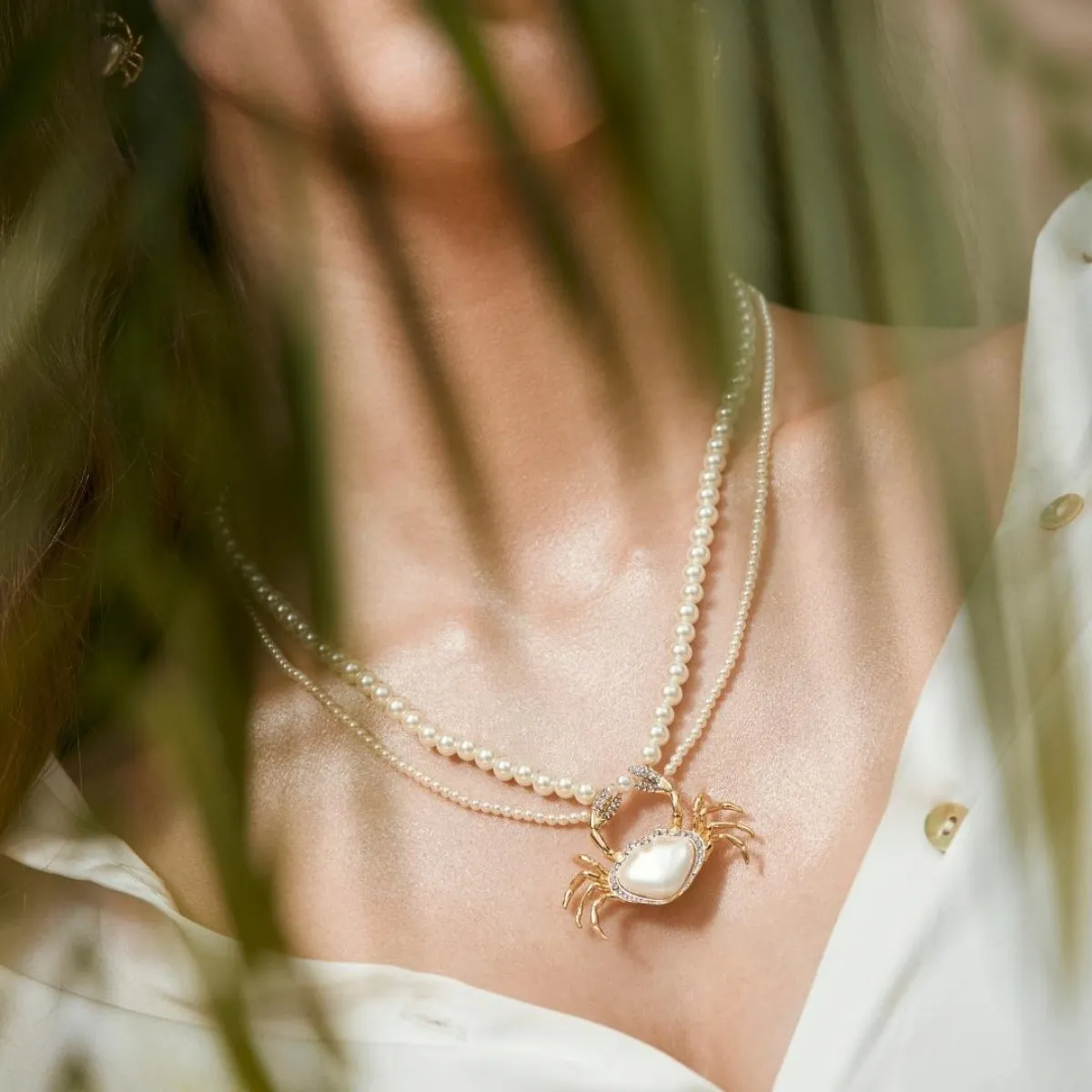 Pearl Crab necklace by Bill Skinner