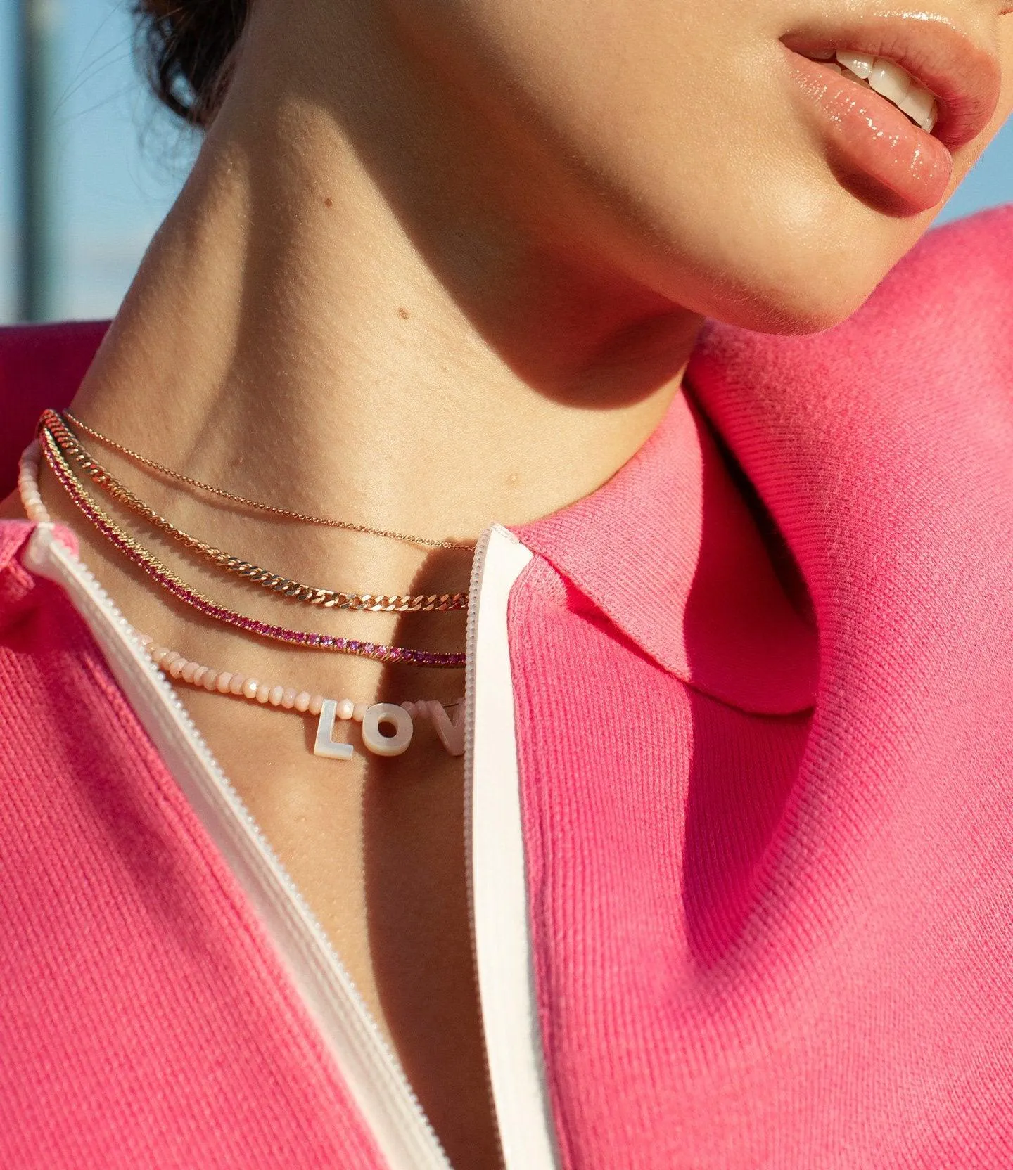 Pink Opal Beaded Chain